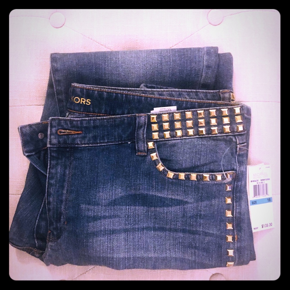 NWT Michael Kors Studded Skinny Jeans Size 16